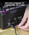 Inserting SD card into Creator XS Adaptive Digital Mixer For Podcasting And Streaming With User Modes and Mix Agent Tech Auto Mix Onyx80