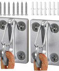 Heavy Duty Stainless Steel Dog Tie Out Wall Hook Set Rustproof Indoor Outdoor Leash Mount Holds Up To 500 Lbs Wall Mounted Leash Anchor 2 Pack for Secure Parking, with screws and anchors