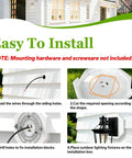 Outdoor Light Siding Mount Kit White Octagon Block For Vinyl Siding 6.57 Inch Light Mounting Block Easy Install Weatherproof Siding Block Compatible With T111 And HardiePlank For 4 To 10 Inch Siding Heights, installed on white siding