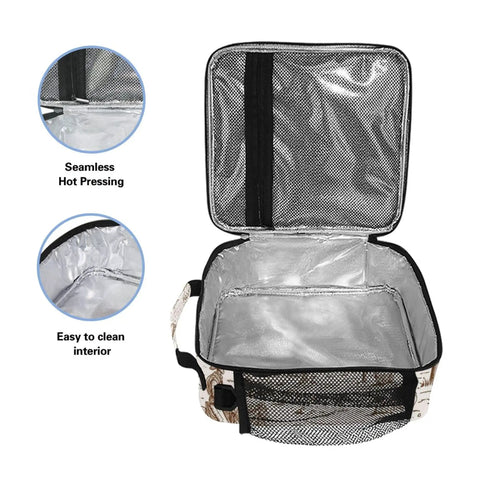 Insulated Kids Lunch Bag For Outdoor Camping Large Capacity Fits Lunch Boxes Water Bottles Snacks And Fruit 10.5x9.5x3.5 Inches interior