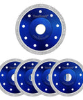 5 pack of 4.5 Inch Diamond Saw Blade For Porcelain Tile Granite Marble Ceramics Fast Clean Cuts With Tile Saw Or Angle Grinder