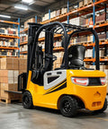 Electric Warehouse Forklift For Easy Pallet Handling And Cargo Hauling In Busy Warehouses, Powerhouse Material Moving Gear For Logistics And Storage Facilities, Smooth Ride, Low Noise, Big Lift Capacity, yellow electric forklift in warehouse