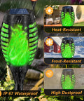 Solar Torch Lights For Garden Decor 8 Pack 12 LED Flickering Flame Outdoor Pathway Lights Solar Powered Yard Patio Porch Decor Weather Resistant Easy Setup For Lawn And Garden