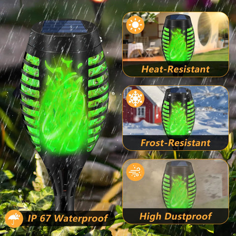 Solar Torch Lights For Garden Decor 8 Pack 12 LED Flickering Flame Outdoor Pathway Lights Solar Powered Yard Patio Porch Decor Weather Resistant Easy Setup For Lawn And Garden