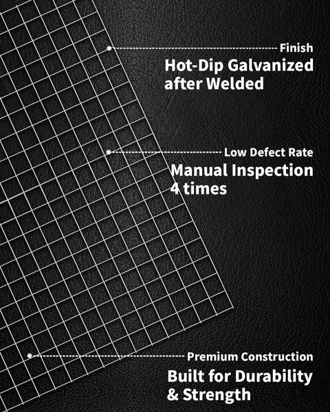 Half Inch Hardware Cloth Mesh Roll 48x100 Feet 19 Gauge Hot Dip Galvanized After Welding Chicken Wire Fencing on black background