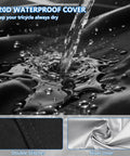 Heavy Duty Tricycle Cover For Adults Weatherproof Outdoor Storage Shield For 75 Inch Long Three Wheeled Bikes Fits Mountain Road Cruiser And Some E Bikes Oxford Cloth Dustproof And Waterproof 420D cover with double stitches and silver inner lining