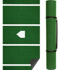 12 X 6 Ft Baseball Softball Batting Mat With Inlaid Home Plate And 5 mm Non Slip Backing, Ultra Dense Turf for training