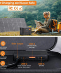 100W Portable Solar Panel With N-Type 16BB Cells, 25 Percent Efficiency, Ultralight 7.98 Lbs Foldable Charger, outdoor setup
