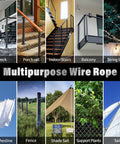 Kickass Marine Grade T316 Stainless Steel Wire Rope Cable 400 Ft One Eighth Inch used for deck railings and shade structures.