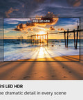 55 Inch 4K Mini Led Smart Television Boosting Straight Fire Visuals With Advanced Deep Black Contrast And Seamless Streaming Features For A Top Tier Living Room Setup, displaying vibrant sunset scenery.