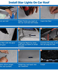 Installation process for Dope Twinkle Meteor Shooting Star Fiber Optic Kit With 16W Light, RGBW in car ceiling.