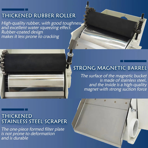 Magnetic Coolant Separator For Grinding Fluids And Emulsions, 110V 60Hz 25W Magnetic Filter To Remove Iron Powder And Magnetizable Particles
