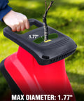 Electric Wood Chipper Shredder For Home Yard Cleanup With A 15 Amp Motor shreds branch up to 1.77 inch diameter entry