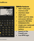 DM42n RPN Scientific Calculator With Hella Sharp 34 Digit Math Power And Sweet HP 42S Emulator Software Sealed Inside A Badass 316L Stainless Steel Casing for complex calculations.
