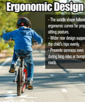 Child riding bike with Kid Friendly Bike Seat Replacement With Post For Boys And Girls Cushioned Comfort Saddle For Childrens Bicycles