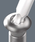 Close-up of TX L Key Set 9 Pc With Ballpoint Torx Long Arm BlackLaser Hardened Blades Hex Plus Technology on screw head.