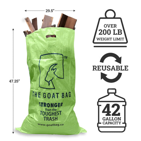 Ultimate Heavy Hitter Contractor Bags Built Like A Tank For Renovation Debris And Yard Waste 42 Gallon Tear Resistant Polypropylene Reusable Jobsite Trash Bags 10 Pack
