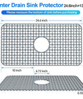 Diagram of Silicone Sink Mat 24.6 By 13 Inches No Slip Heat Resistant Kitchen Sink Protector For Stainless Steel Sinks Center Drain Grey 1 Pack