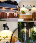 Industrial Barn Style Outdoor Wall Sconces Lanterns Matte Black Porch Lights for Farmhouse Exterior in various settings