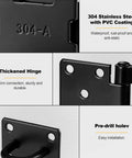 Heavy Duty 90 Degree Hasp Latch 4 Inch Stainless Steel Door Lock Rust Resistant showing thickened hinge and pre-drill holes.