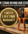 8 Inch Mini Bolt Cutters Heavy Duty CrMo Wire And Fence Cutter with warranty icon in workshop setting