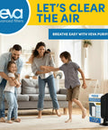 Family in living room using Premium Replacement Filters For Elite Pro Series Air Purifiers Pack Includes Two True Hepa Filters And Eight Activated Carbon Pre Filters That Knock Out Allergens Smoke Dust Pet Dander And Tough Odors Ideal For Homes With Pets Or Smokers.