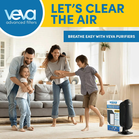 Family in living room using Premium Replacement Filters For Elite Pro Series Air Purifiers Pack Includes Two True Hepa Filters And Eight Activated Carbon Pre Filters That Knock Out Allergens Smoke Dust Pet Dander And Tough Odors Ideal For Homes With Pets Or Smokers.