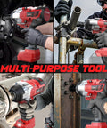 Cordless 1/2 Inch Impact Wrench Beefy 1700 Ft Lbs Torque, 4 Modes and LED Light used on various automotive parts