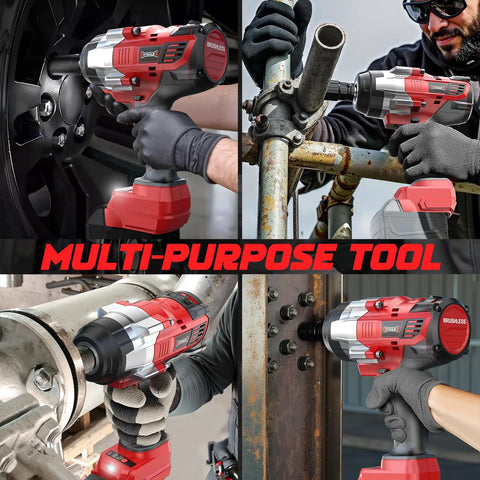 Cordless 1/2 Inch Impact Wrench Beefy 1700 Ft Lbs Torque, 4 Modes and LED Light used on various automotive parts