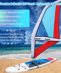 4.2 Square Meters Inflatable Wing Foil Sail For Wing Foiling, SUP And Kitesurfing with beach view and portable design