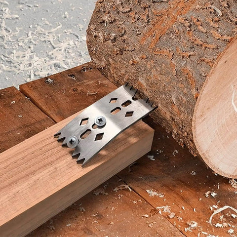 Snag This Heavy Duty Fastening Plate Clamp For Woodwork Jobs, stainless steel clamp holding wood securely in place.