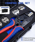 6 In 1 Ratchet Crimping Tool Set With Interchangeable Dies For Wire Ferrules, heat shrink terminals in storage box