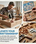 Man using All-In-One 284 Piece Wood Dowel Kit With Eight Sizes And Drill Bits One Quarter Inch Five Sixteenth Inch Three Eighths Inch in workshop