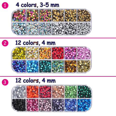 Various rhinestones and hot fix gems in multiple colors and sizes for Bedazzler Kit With Rhinestones And Hot Fix Gems Craft Applicator.