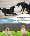 Privacy Fence Screen For Patio And Backyard 6X50 Ft Heavy Duty Mesh Net Cover With Grommets Brown 3 To 8 Ft Tall Wind Resistant Shade Screen For Outdoor Privacy Dust Reduction with dogs playing in fenced area