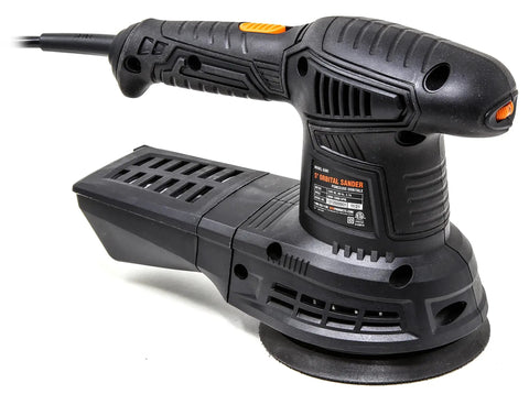 5 Inch Variable Speed Random Orbital Sander With 3.7 Amp Motor, Dual Grip Handle, Hook and Loop Pad, 6000 to 13000 Orbits Per Minute