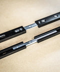 Close-up of adjustable modular aluminum rails for the Adjustable Modular Door Hinge Router Jig For Timber Doors.