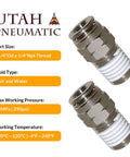 1/4 Inch NPT Push In Air Union Fitting Straight Male Quick Connect Nickel Plated Brass Air Line Connector with specs