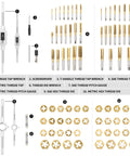 Die And Tap Set For External And Internal Threads In SAE And Metric Sizes Includes Thread Wrench And Thread Pitch Gauge 86 Piece Gauge Kit