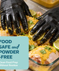 Black Nitrile Gloves 6 Mil Heavy Duty Disposable For Food Prep And Tattooing Latex Free Powder Free Textured Fingertips 100 Count Medium handling marinated chicken.