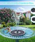 Remote Control Solar Water Fountain With IR Remote, No Wiring Needed, 6W Solar Pump, in bird bath with hummingbirds.