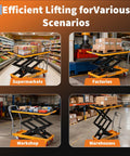Heavy Duty Hydraulic Scissor Lift Table Cart Offering 770 Pound Capacity And 50 Inch Raising Height With Tough As Nails Construction in supermarket.