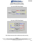 Wiring diagram for Quik-Pak 10-Pack Fluorescent EBallasts For 2 F40T12 Linear Lamps, Preheat Rapid Start, 120V AC.