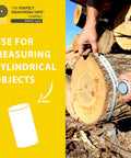 Diameter And Circumference Tape Measure For Easy Measuring Around Anything Handy Pocket Size OD Tool used on tree log