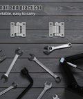 5 Piece Heavy Duty Stainless Steel Trunk Lid Support Hinge Set For Vehicles Containers And Cargo Trailers, Corrosion Resistant Foldable Exterior Door Hinges For Industrial Use, Built Tough Dump Bed Grade Hardware; two hinges with tools