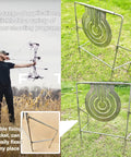 Quad Ring Rotating Target For Slingshot And Air Gun Practice, Heavy Duty Stainless Steel Gong With Auto Reset set outdoors