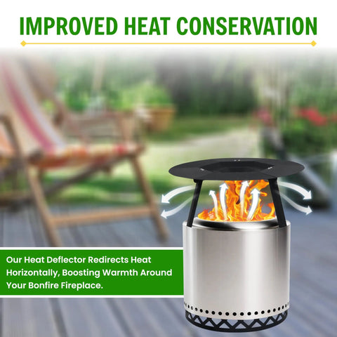 Stainless Steel Fire Pit Heat Deflector With Two Lifting Handles For 15 Inch Pits Compatible With Solo Stove Ranger And More Even Heat Distribution For Warm Cozy Outdoor Nights