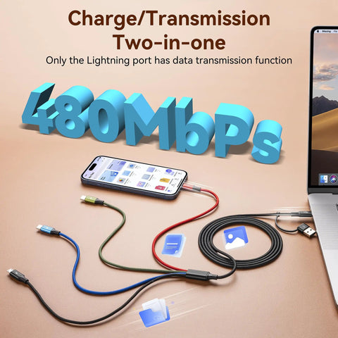 4 In 2 Dual USB C Cable Charger Set For All Devices With USB C Lightning And Micro USB Connectors Great For Travel And Car Chargers