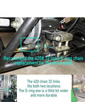 Drive Chain 420 32 Link For Coleman CK196 T 196cc Go Kart Jackshaft Replacement installed on KT196 torque-a-verter system