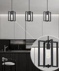 3 Pack 1 Light Farmhouse Rustic Vintage Chandelier Hanging Industrial Ceiling Fixture For Kitchen Island, Dining Room